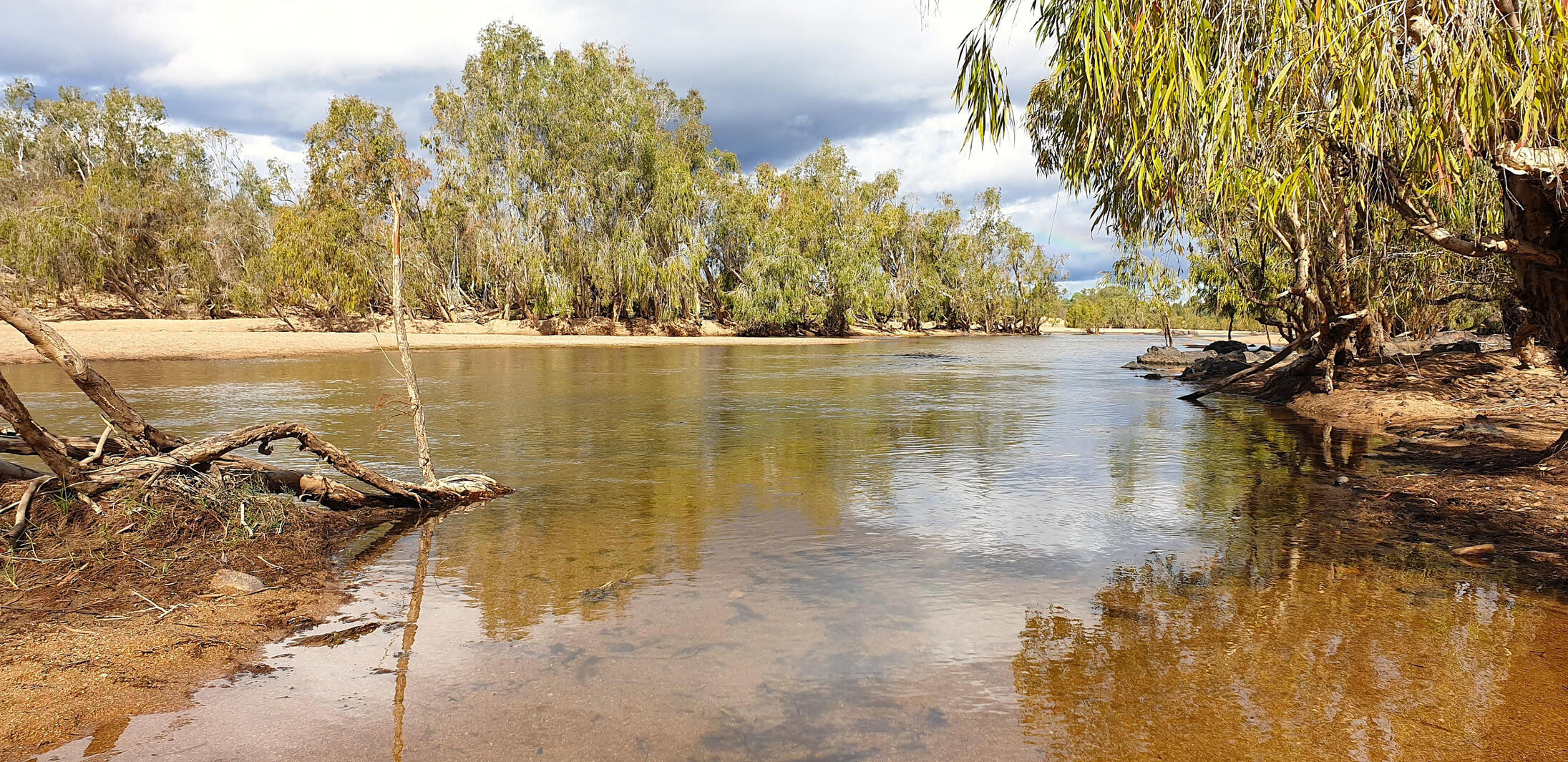 Tranquil Elizabeth Creek in Etheridge Shire, its sandy banks exposed before the wet season turns it into a torrent.